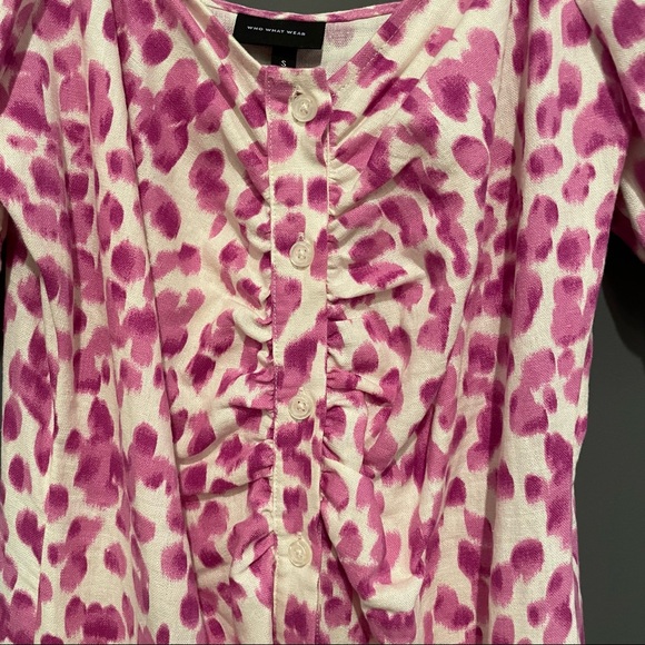 Who What Wear Linen Blend Leopard Midi Dress Size Small - Picture 5 of 13